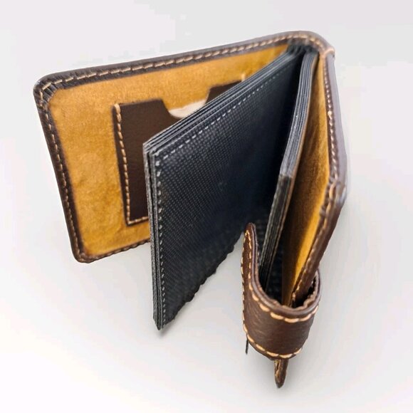 NWT Eddie BAUER BROWN LEATHER MINI PHOTO ALBUM WALLET - Picture 6 of 6